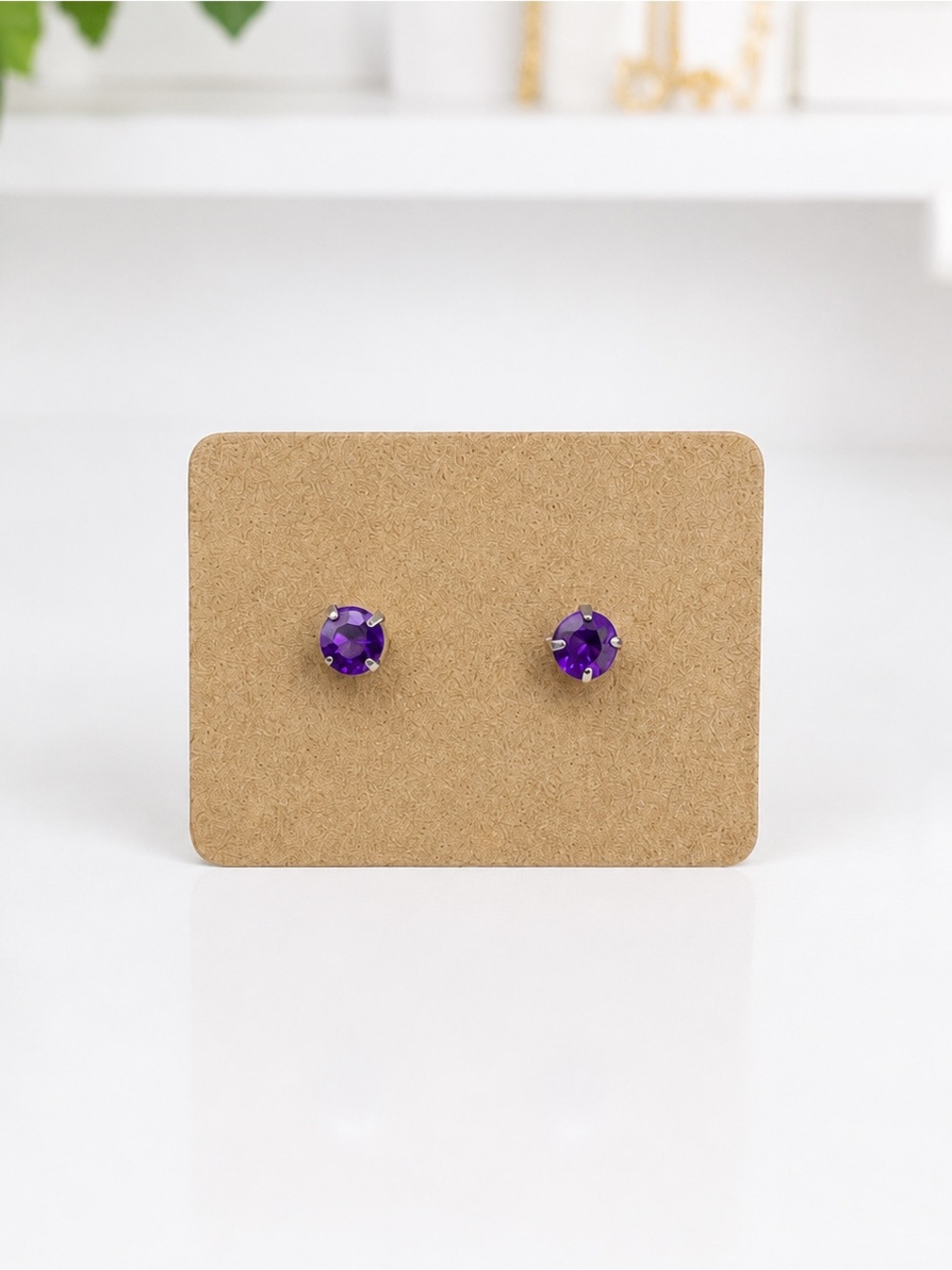 Purple Stud Earrings - Women Jewelry